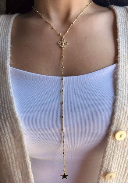 Zambak Çiçeği Y Kolye