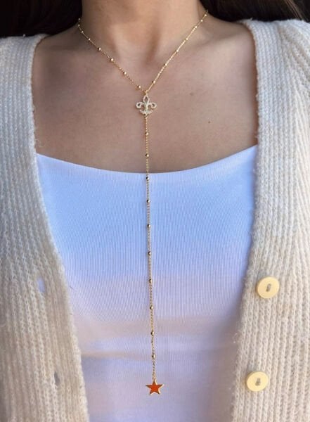 Zambak Çiçeği Y Kolye