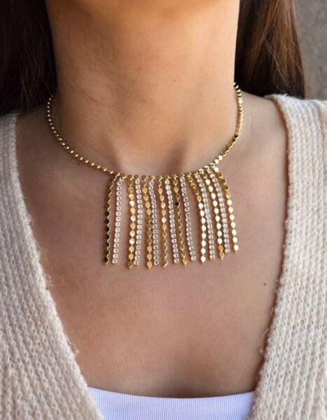 Taşlı Su Yolu Ezme Kolye