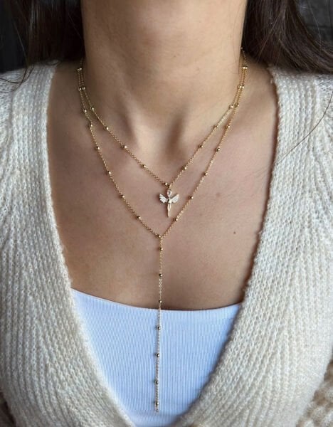 Melek Charmlı Dolama Kolye