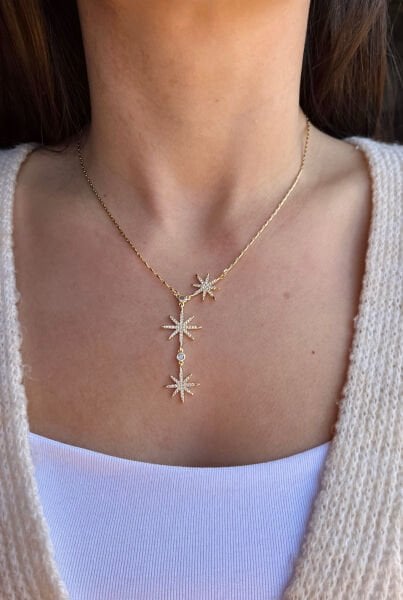 Üçlü Kuzey Yıldızı Y Kolye