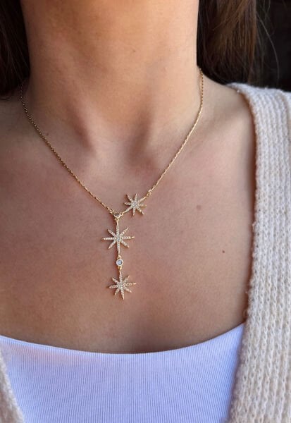 Üçlü Kuzey Yıldızı Y Kolye