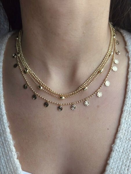 Dört Sıra Pullu Kolye