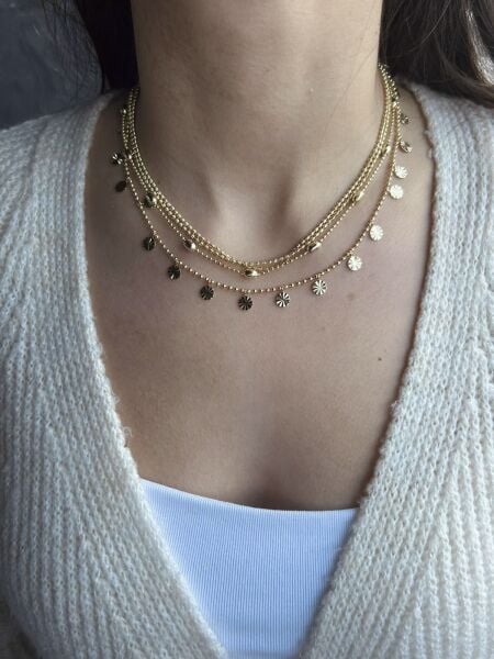 Dört Sıra Pullu Kolye