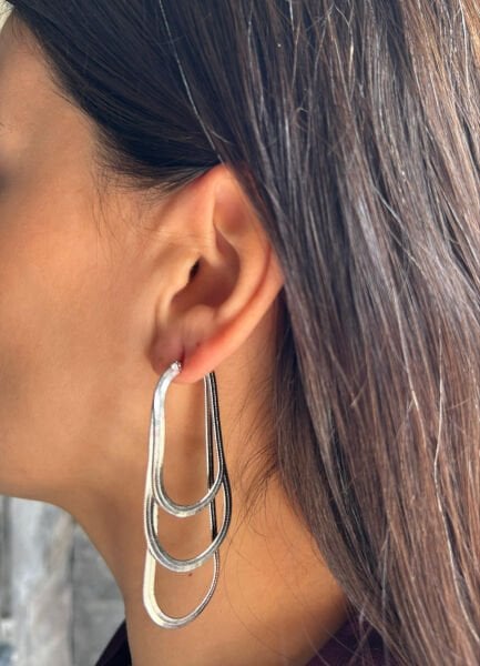 İtalyan Zincir Gümüş Küpe