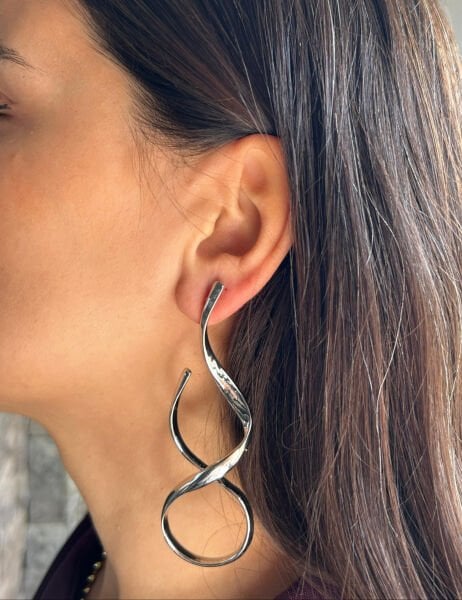 Uzun Sarmal Gümüş Küpe