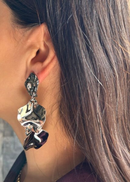 Gümüş Yapraklar Küpe