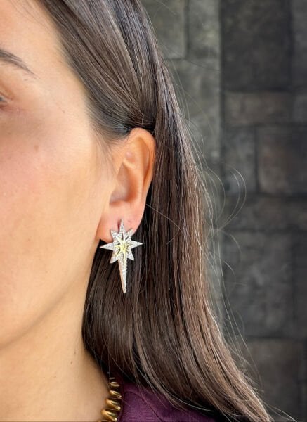 Taşlı Kuzey Yıldızı Küpe