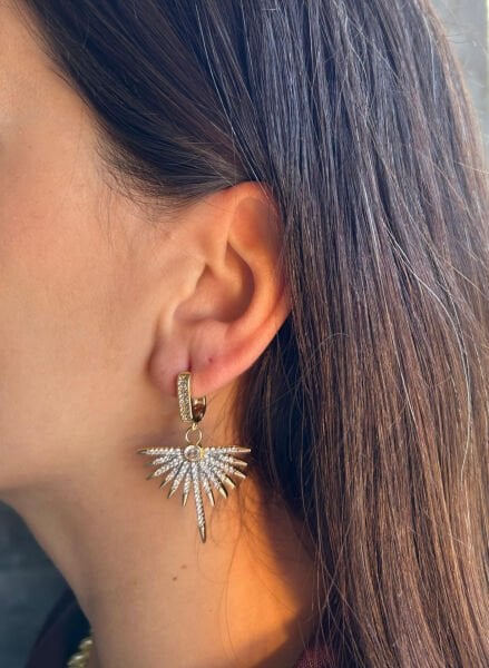 Taşlı Anka Kuşu Küpe