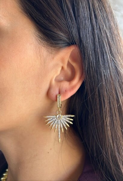 Taşlı Anka Kuşu Küpe