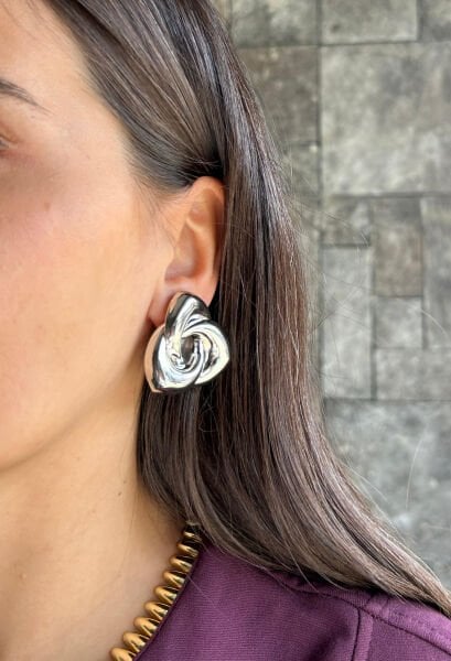 Silver Üçgen Döngü Küpe