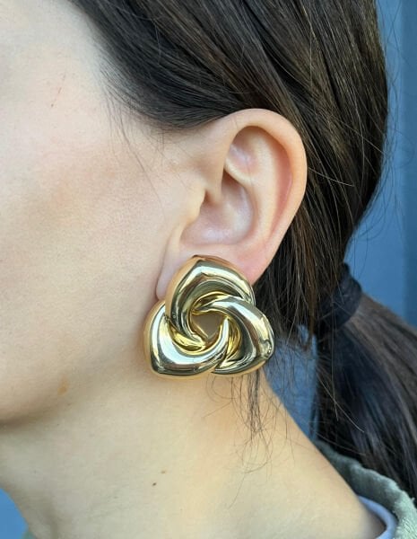 Gold Üçgen Döngü Küpe