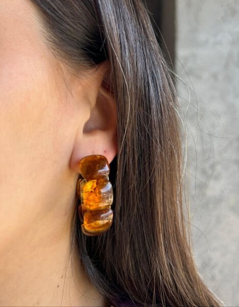 Kahverengi Kemik Küpe