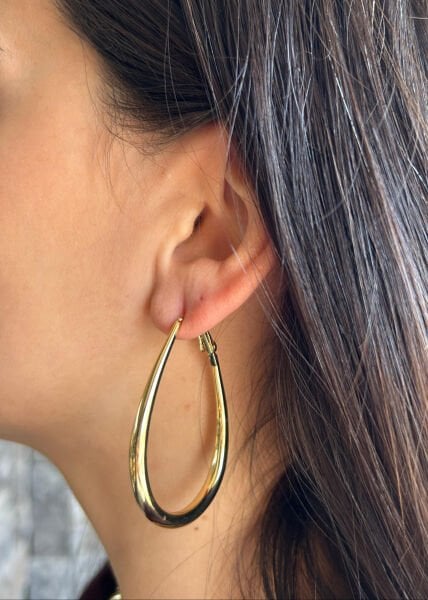 Altın U Halka Küpe