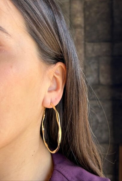 Altın Büyük Halka Küpe