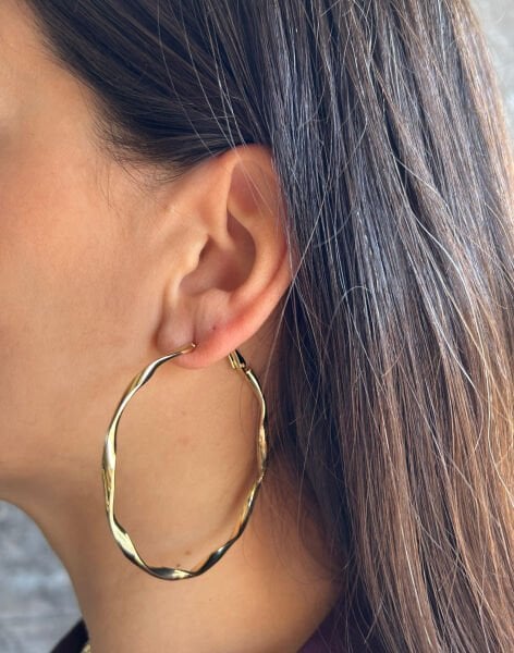 Altın Büyük Halka Küpe