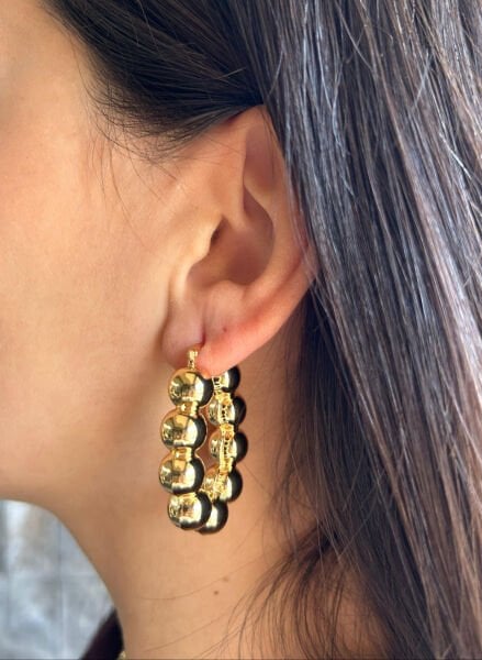 Altın Toplu Halka Küpe