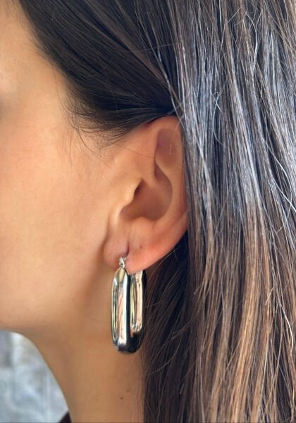 Gümüş U Desen Küpe