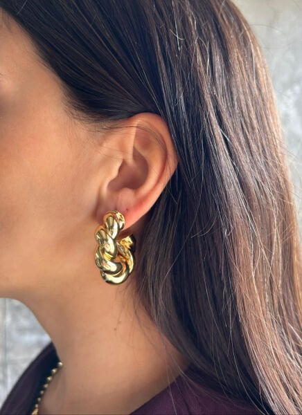 Altın Sargı Halka Küpe