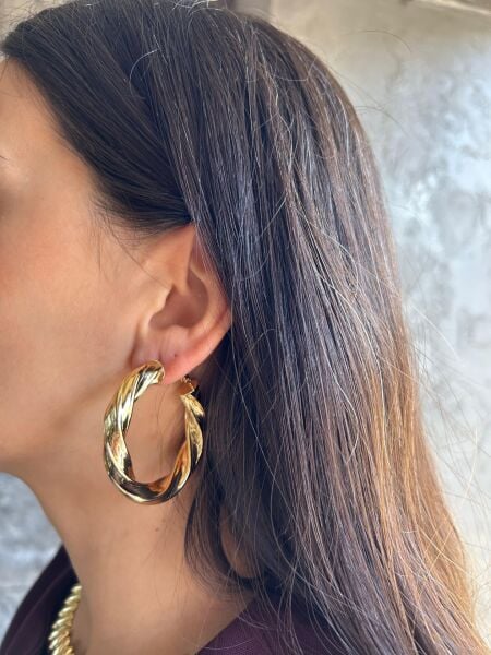 Altın Burgu Halka Küpe