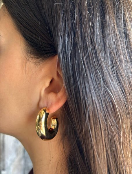 Altın Ay Halka Küpe