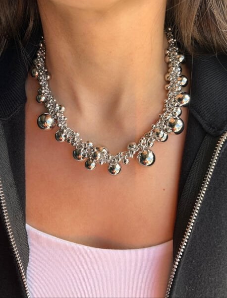 Silver Karışık Toplu Kolye