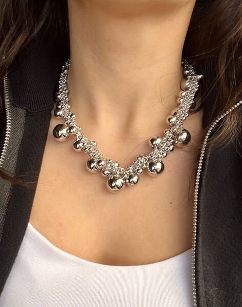 Silver Karışık Toplu Kolye