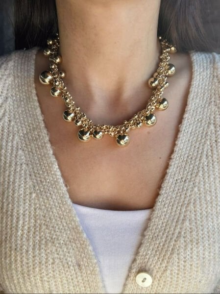 Gold Karışık Toplu Kolye