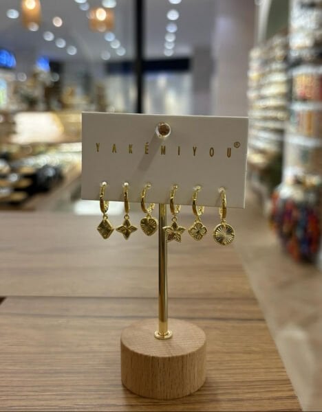 Yakemiyou Geometrik Semboller Altılı Küpe