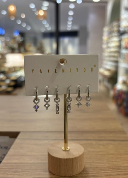 Yakemiyou Silver Halka Motifli Altılı Küpe